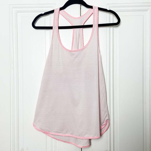 lululemon athletica Tops - Lululemon Athletica Pastel Pink Striped Tank Top Casual Yoga Athletic